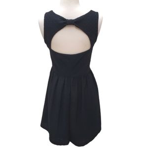 Candie's Black Textured Fit/Flare Elastic Waist Sleeveless Open Back Dress Sz XL